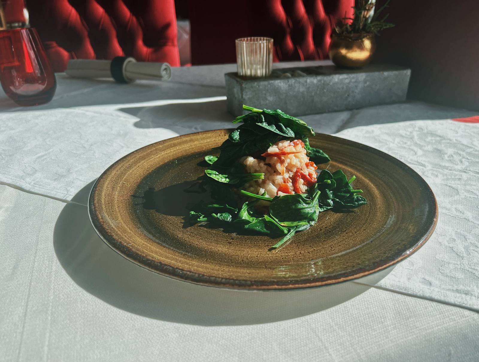 Arborio Risotto mit getrockneten Tomaten & Spinat Symbolfoto